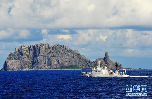 中國海監(jiān)27船抵達(dá)釣魚島海域。 中國海監(jiān)27船抵達(dá)釣魚島海域。