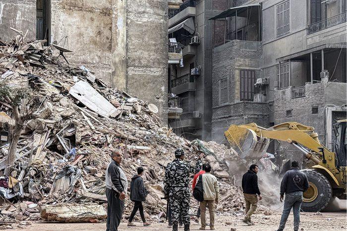 埃及開羅一住宅樓發(fā)生倒塌