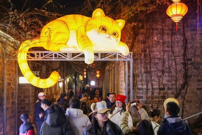 南京城南“彩燈招展”迎新春